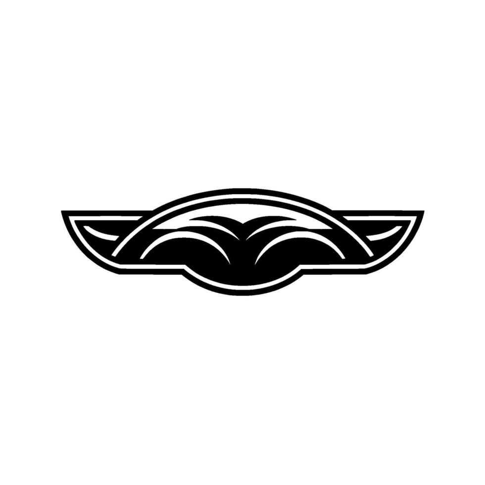 Stylized Winged Crest Emblem, Minimalist vector
