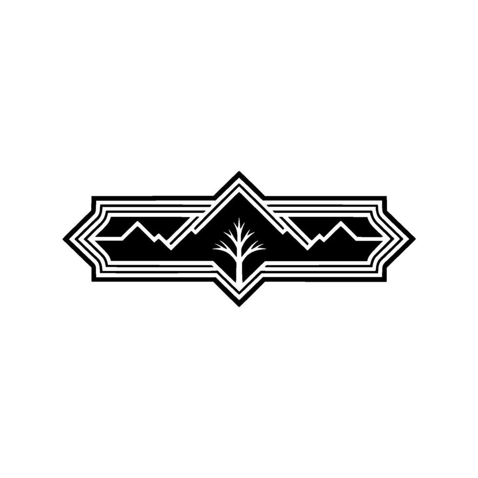 Geometric Mountain Emblem, Vintage Revival vector
