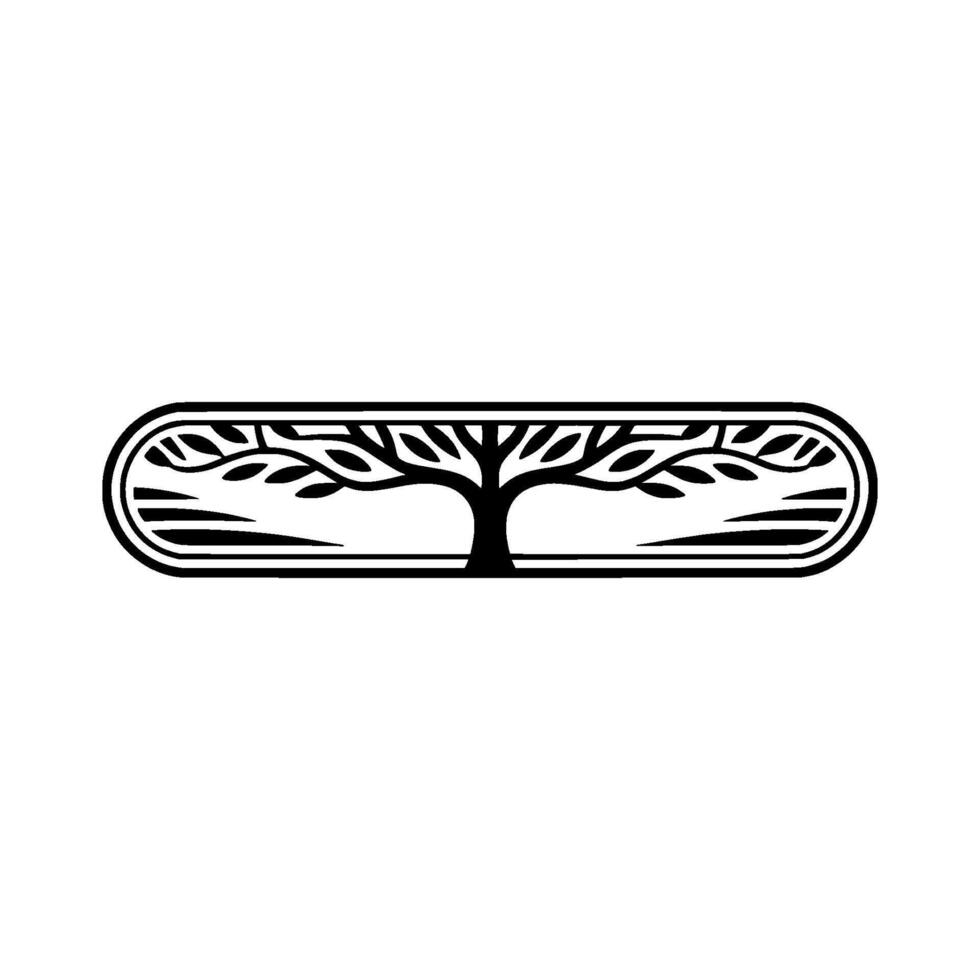 Elegant Tree Emblem, Vintage Botanical Illustration vector