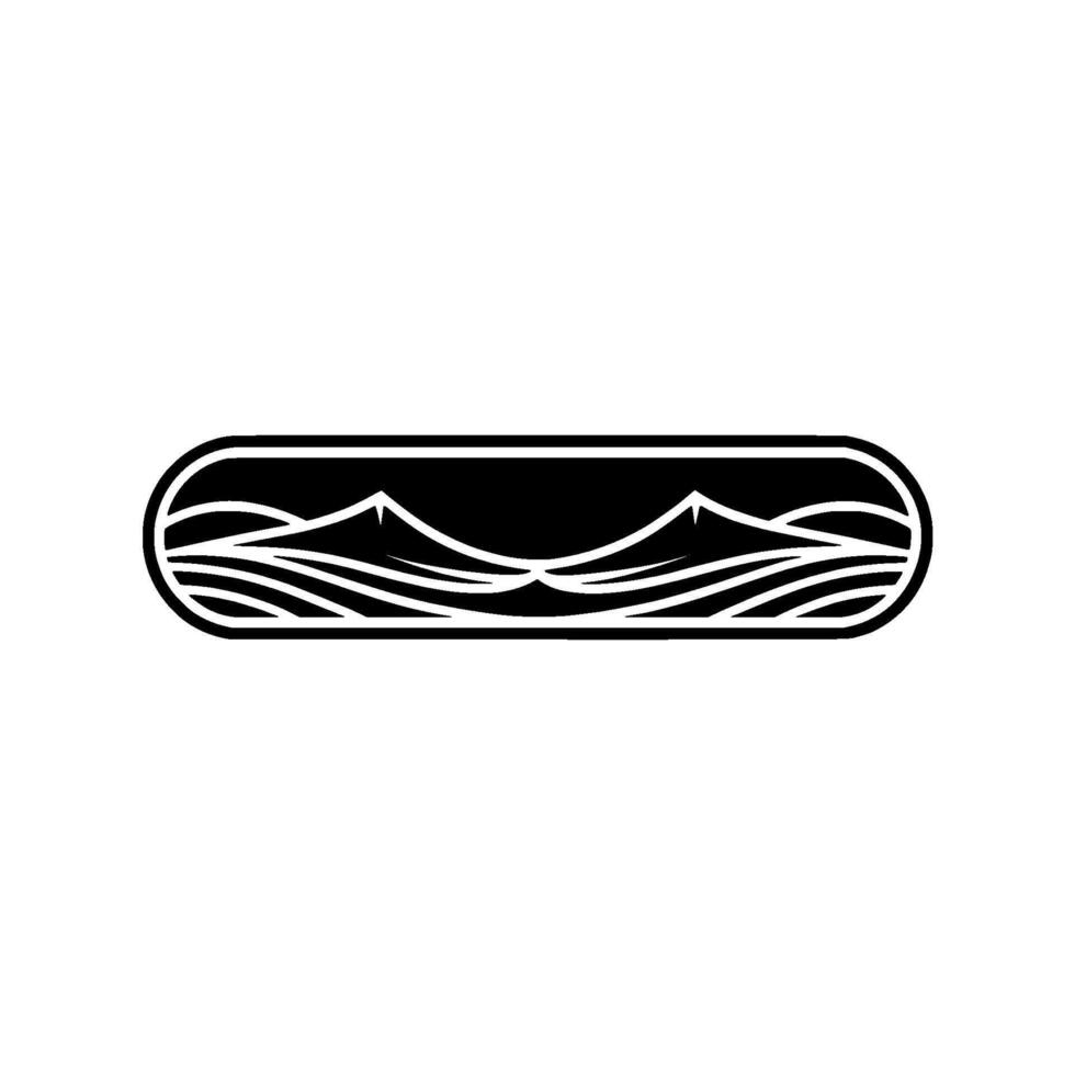 Minimalist Mountain Wave Emblem - Adventure Exploration vector