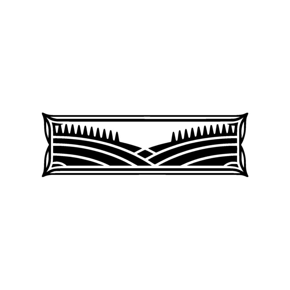 Geometric Landscape Emblem, Vintage Revival - Retro vector