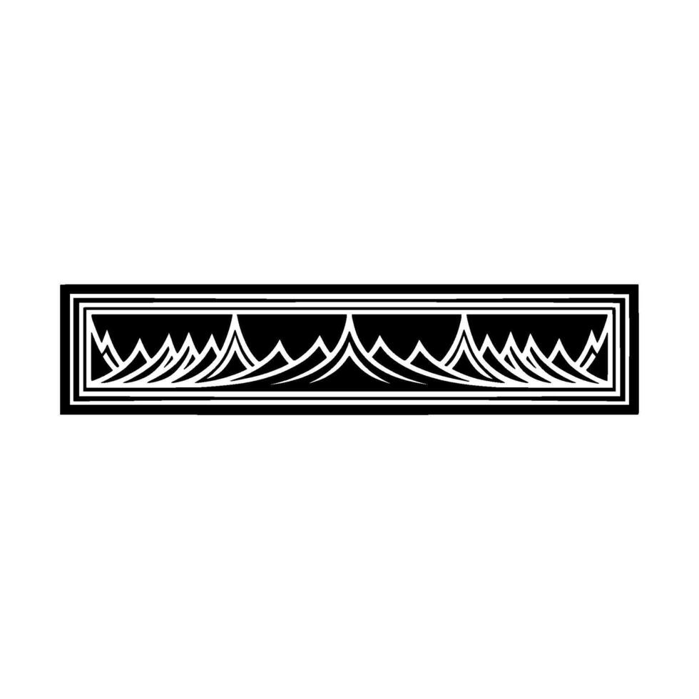Geometric Wave Border, Art Deco Style - Retro vector