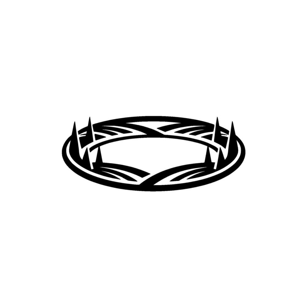 Abstract Tribal Crown, Minimalist Emblem, Symbolic vector
