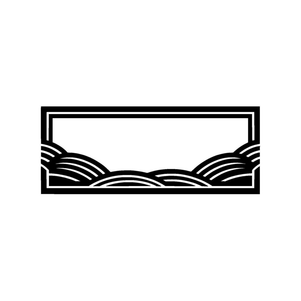 Minimalist Wave Landscape Emblem, Modern, Geometric vector