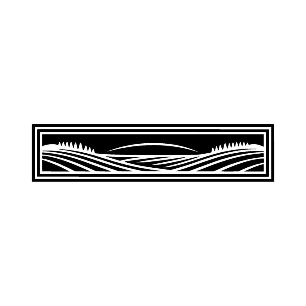Serene Horizon Minimalist Landscape Emblem - Waves vector