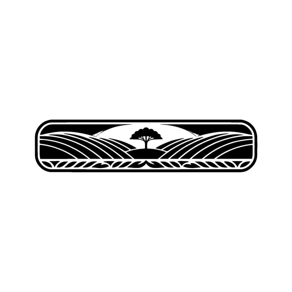 Serene Landscape Emblem, Minimalist Rural, Calm vector