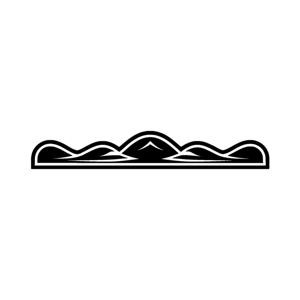 Stylized Mountain Silhouette, Minimalist Landscape Emblem - Mountains vector