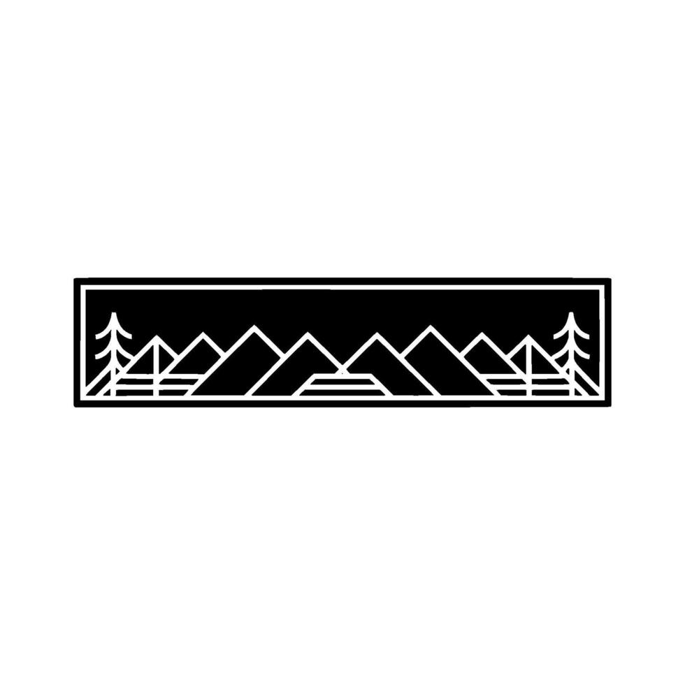 Geometric Mountainscape, Minimalist Landscape Illustration vector