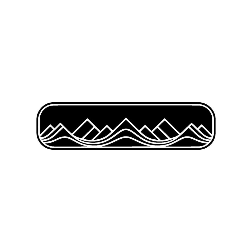 Minimalist Mountain Wave Emblem - Adventure Exploration, Silhouette vector