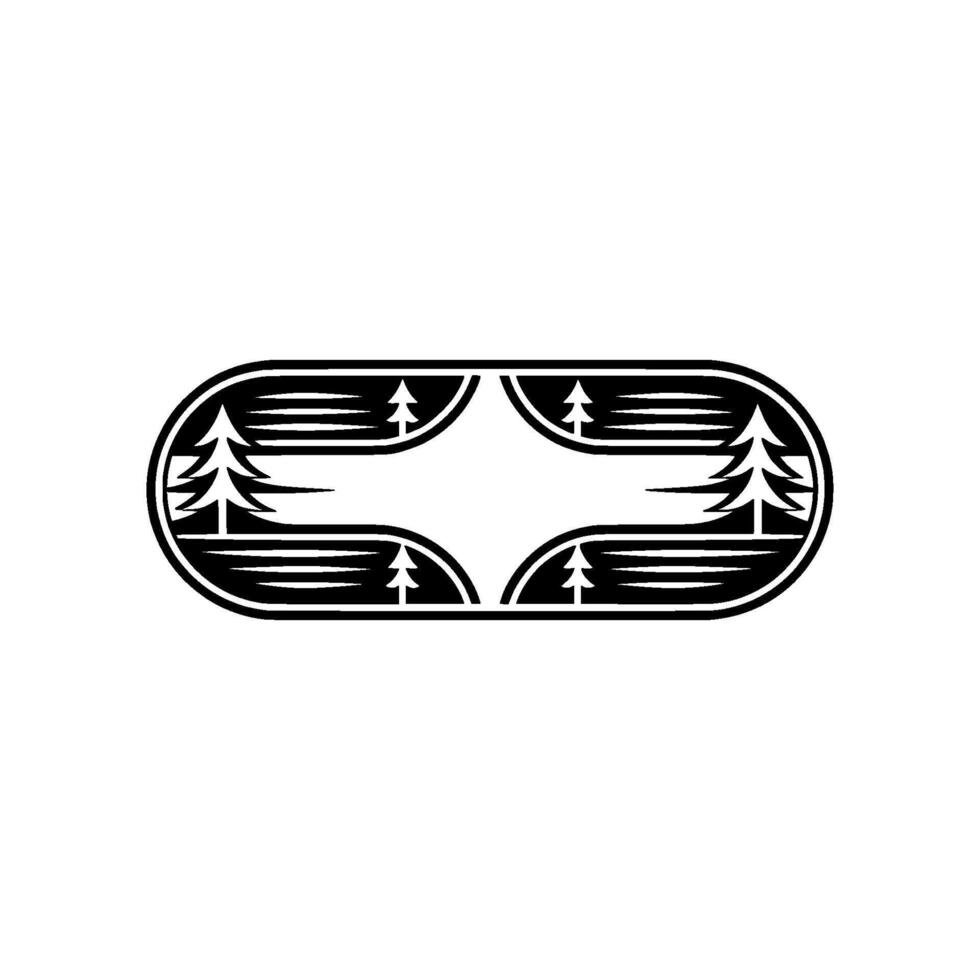Vintage Wilderness Emblem, Mountain Silhouette vector
