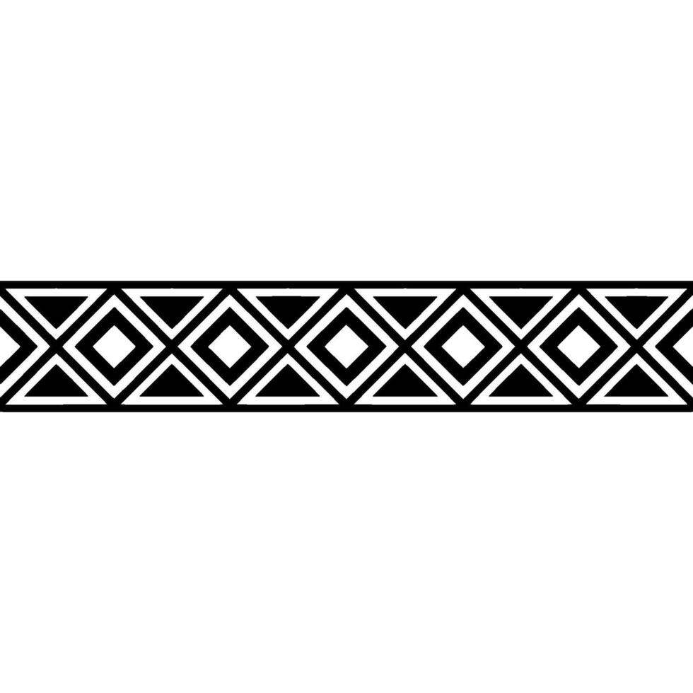Geometric Deco Border, Minimalist Pattern, Black White - Diamond vector