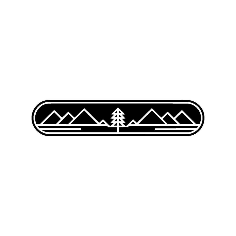 Minimalist Mountain Range Emblem - Adventure Exploration vector
