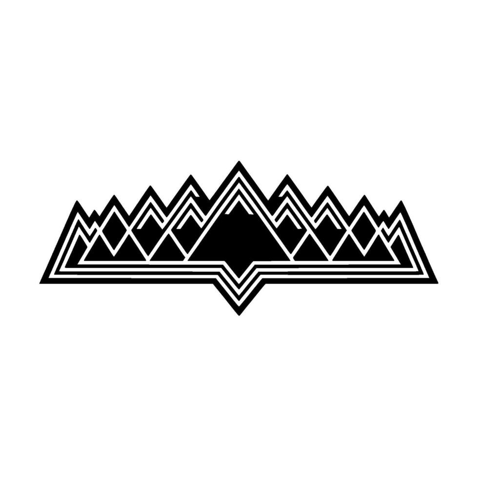 Geometric Mountainscape, Art Deco Silhouette, Mountains vector