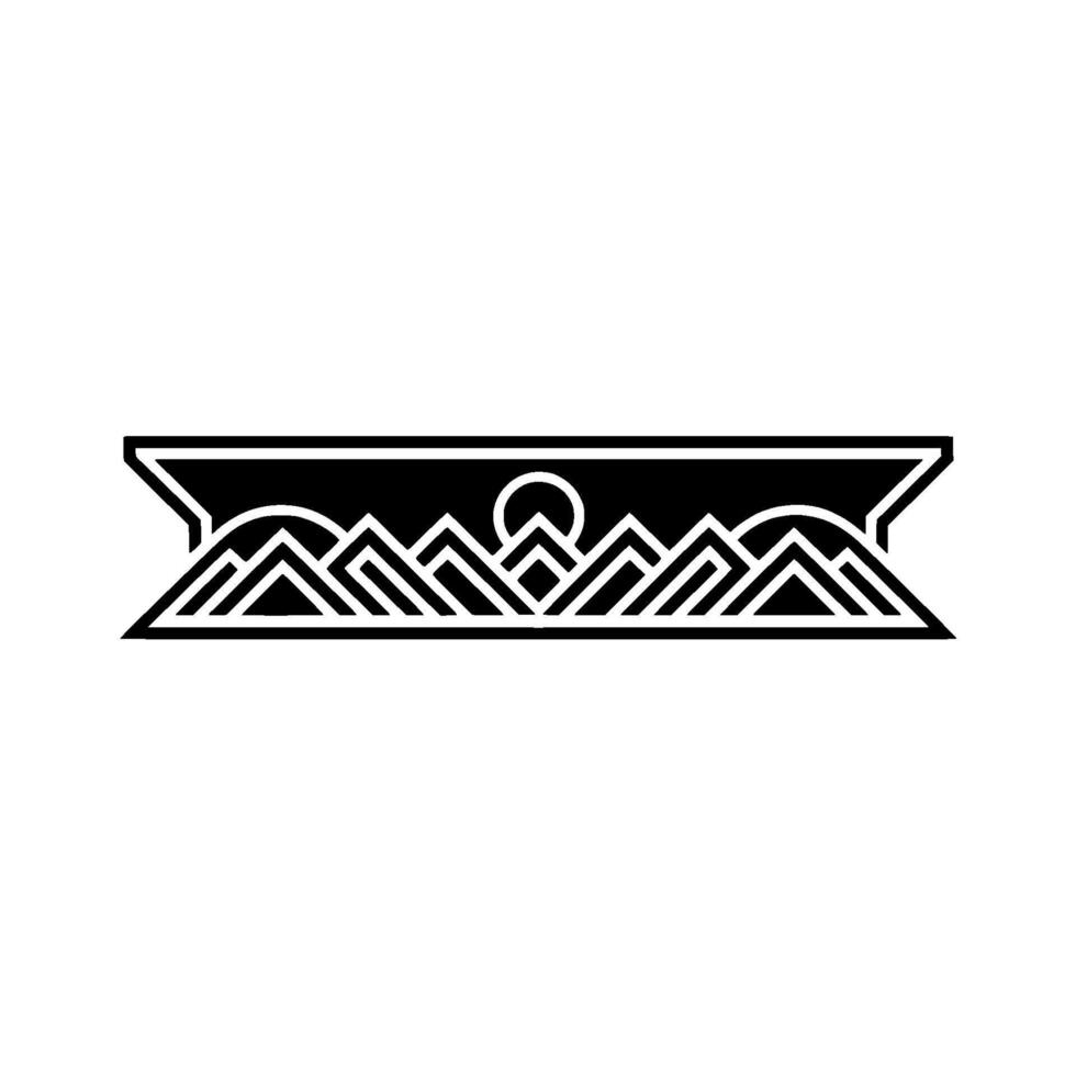 Geometric Mountainscape Border, Minimalist, Illustration vector