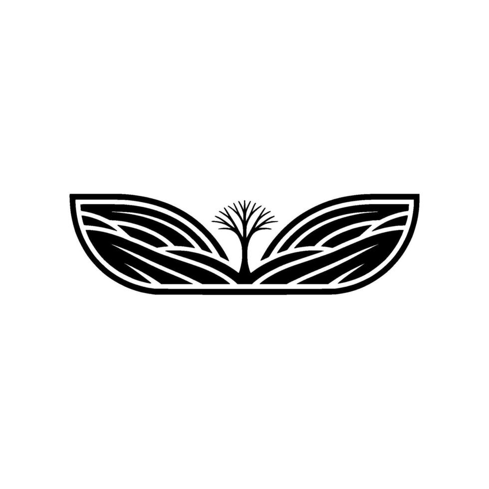 Stylized Leaf Tree Emblem, Organic Growth Symbol vector