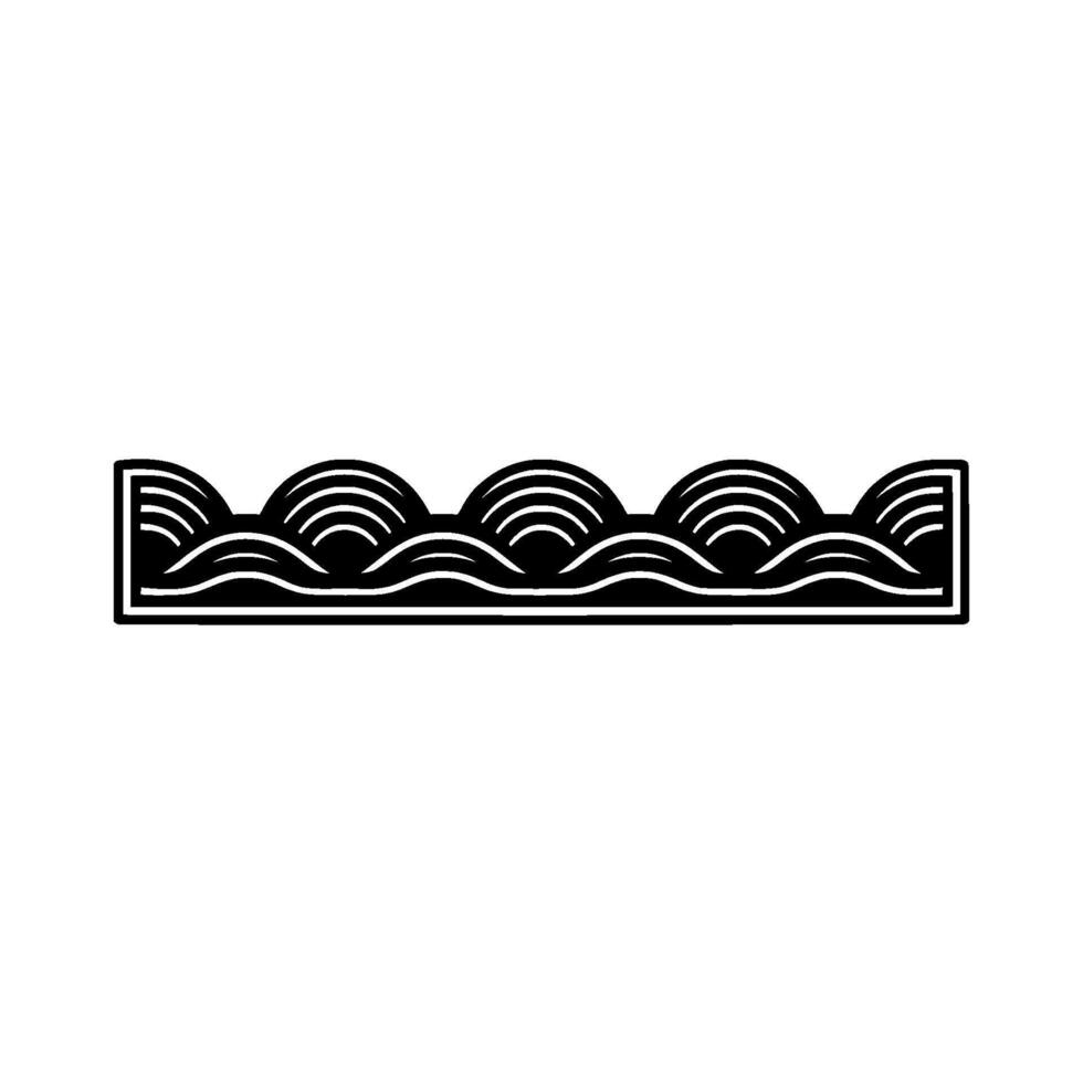 Minimalist Wave Border, Serene Coastal vector