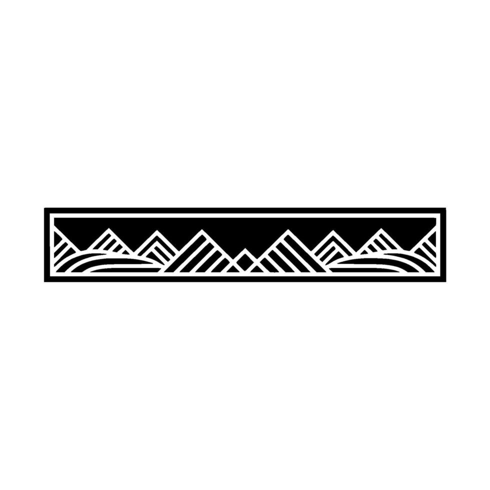Geometric Mountainscape Border, Art Deco Style, Mountains vector
