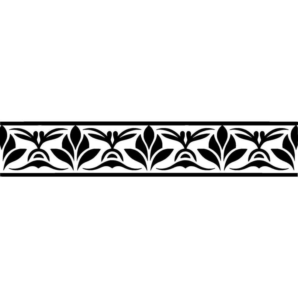 Elegant Botanical Border, Art Deco Style - Decorative vector