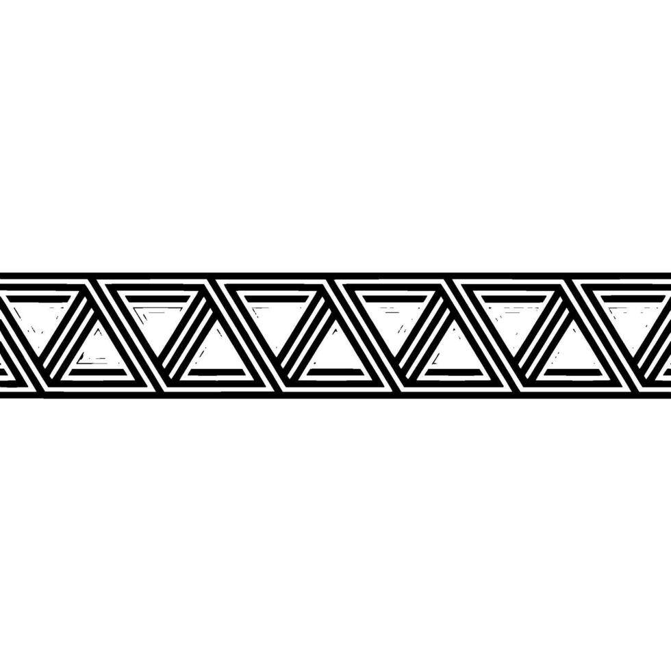 Geometric Deco Border, Minimalist Pattern, Silver Black vector