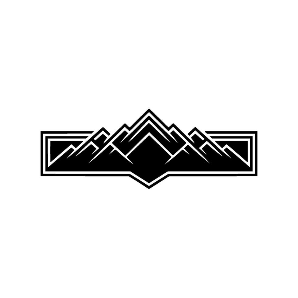 Geometric Mountain Range Emblem, Bold Minimalist, Mountains vector
