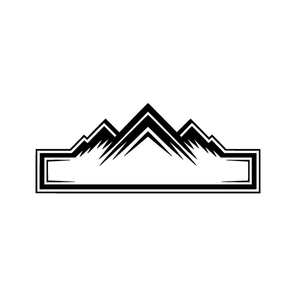 Geometric Mountainscape Emblem, Minimalist, Outline vector