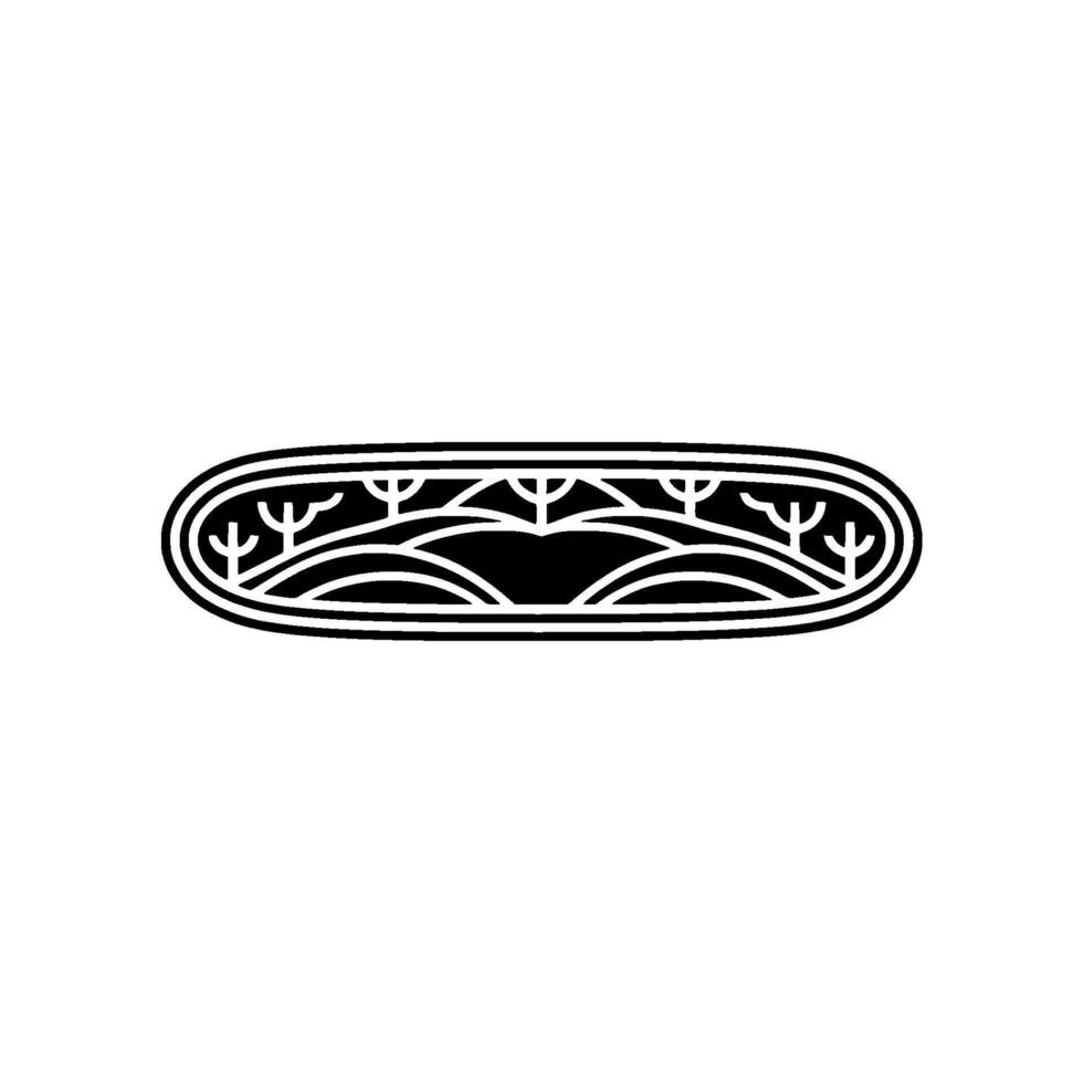 Stylized Landscape Emblem, Nordic Inspired vector