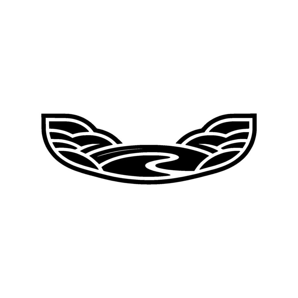 Minimalist Wave Crest Emblem, Coastal Silhouette vector