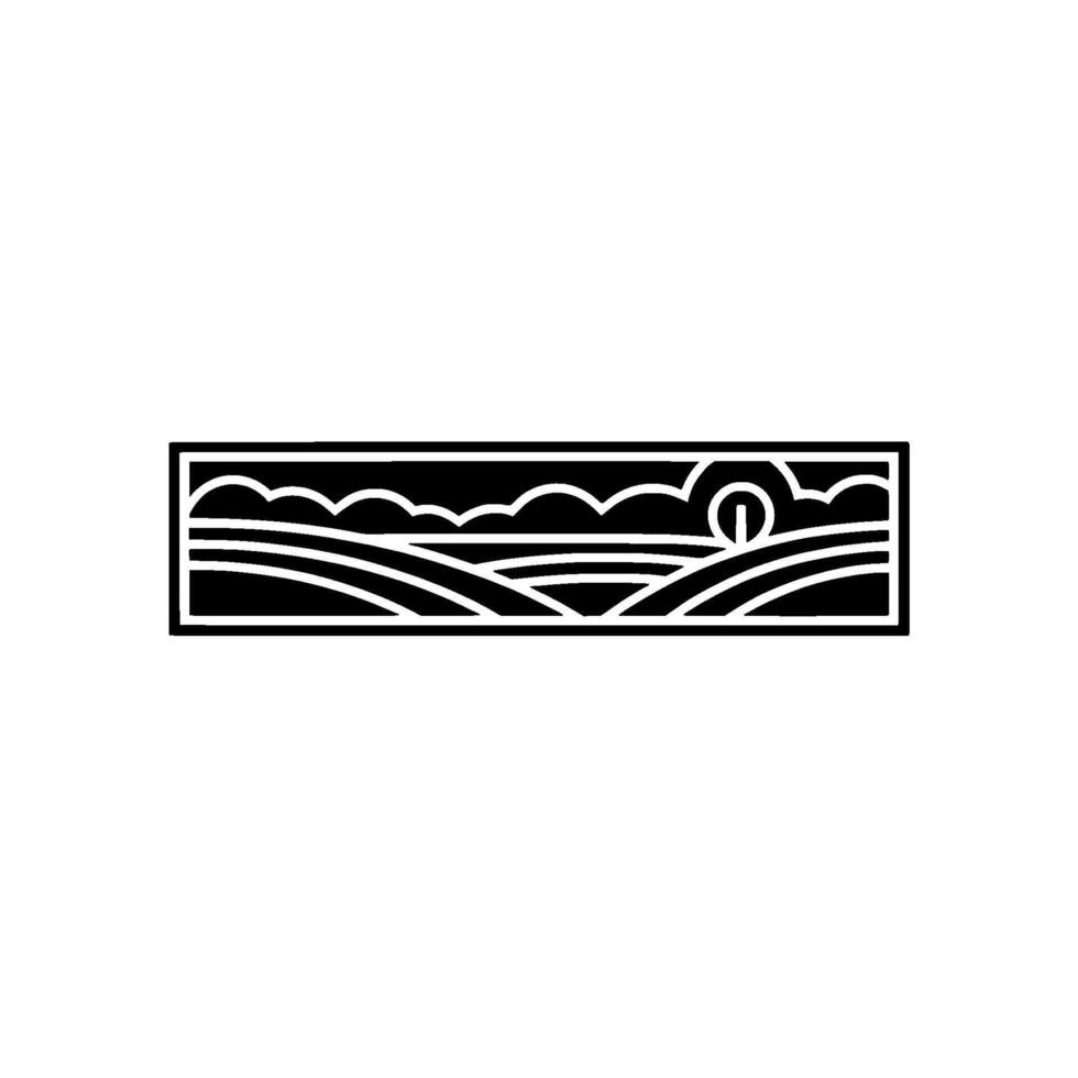 Minimalist Horizon Landscape Emblem vector