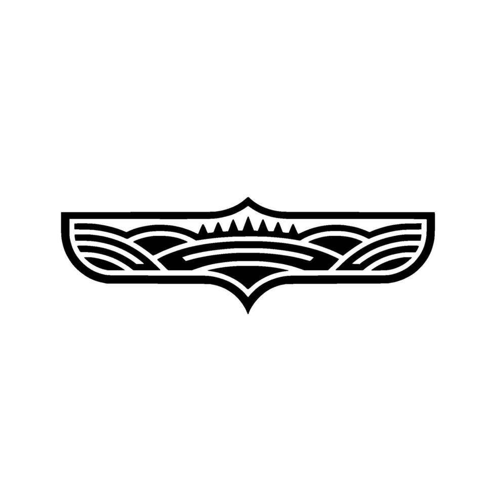 Stylized Landscape Emblem, Minimalist, Geometric vector