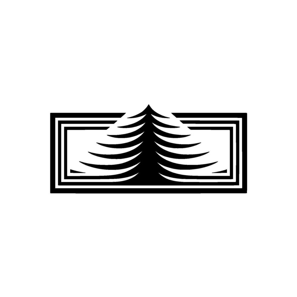 Minimalist Pine Emblem, Modern vector