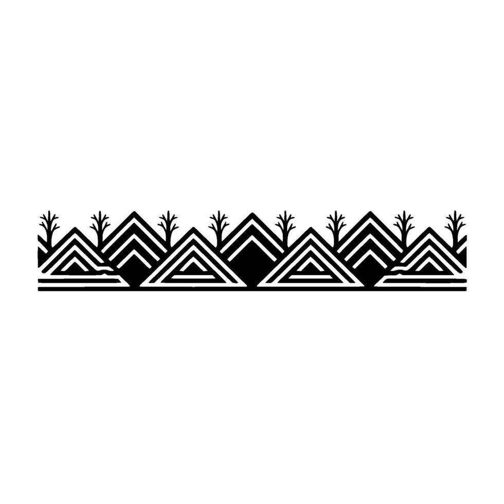 Geometric Mountain Range, Minimalist Black White, Mountains vector
