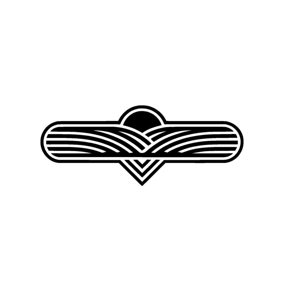 Serene Horizon Minimalist Landscape Emblem - Rural vector