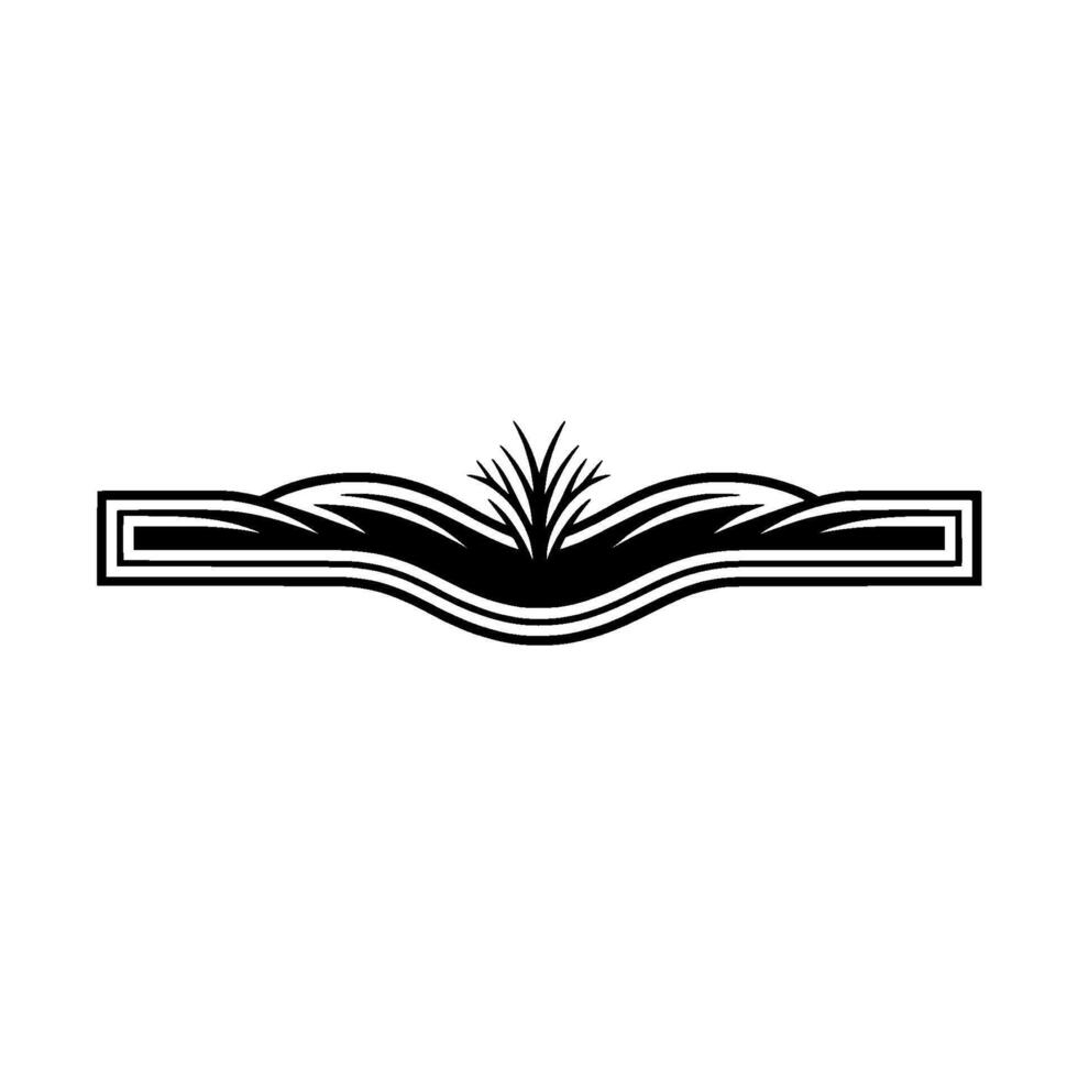 Stylized Prairie Silhouette, Minimalist Landscape Emblem vector
