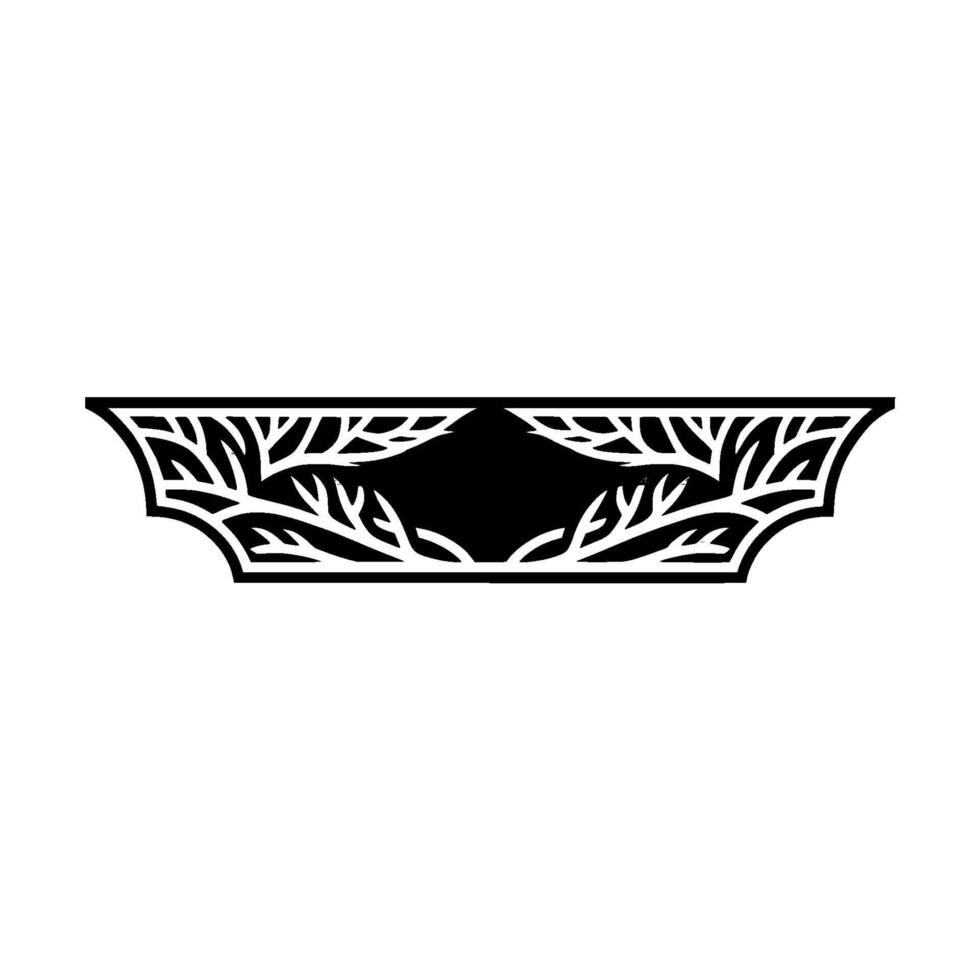 Intricate Black White Frame, Stylized Foliage, Minimalist vector