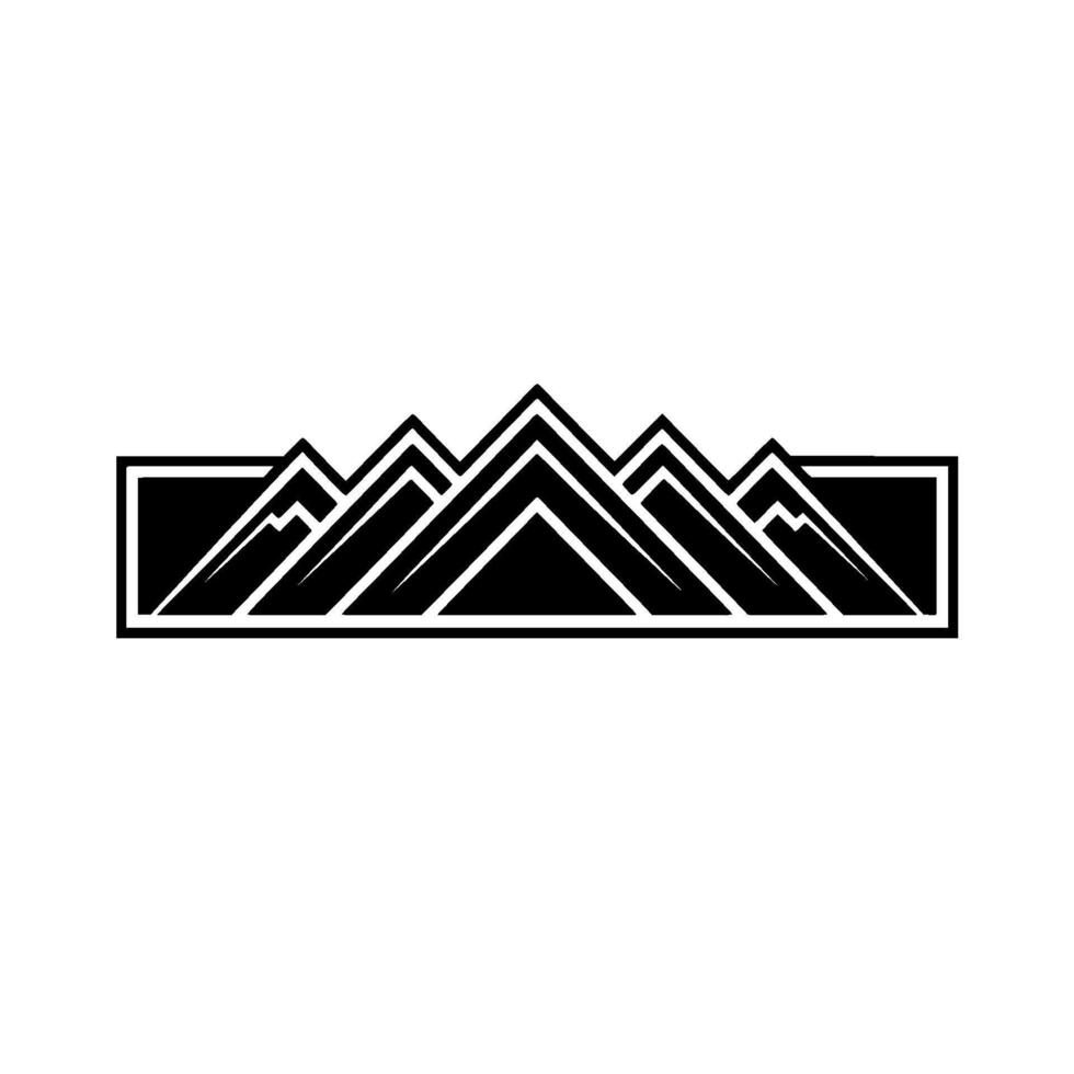 Geometric Mountain Range, Minimalist Emblem - Mountains vector