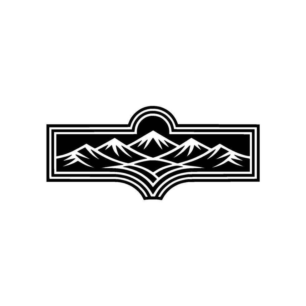 Mountain Crest Emblem - Bold Geometric Landscape, Mountains vector