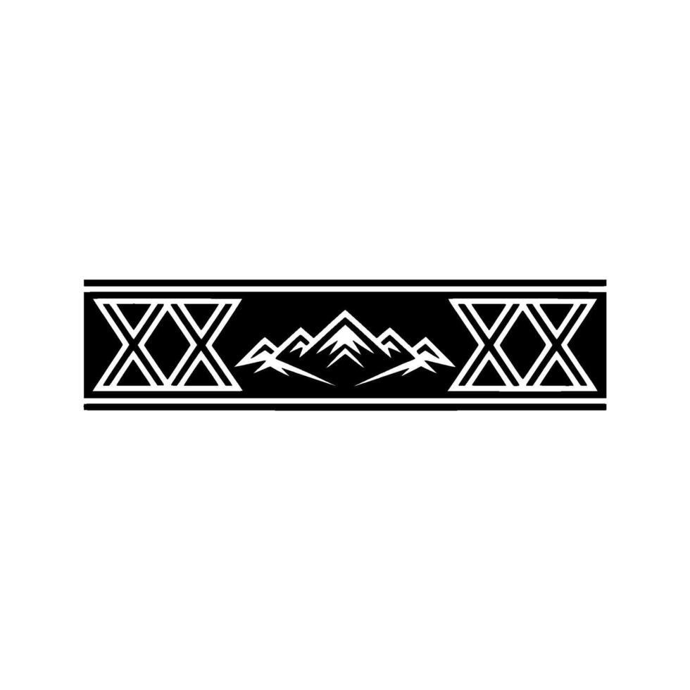 Geometric Mountainscape Emblem, Minimalist Adventure vector