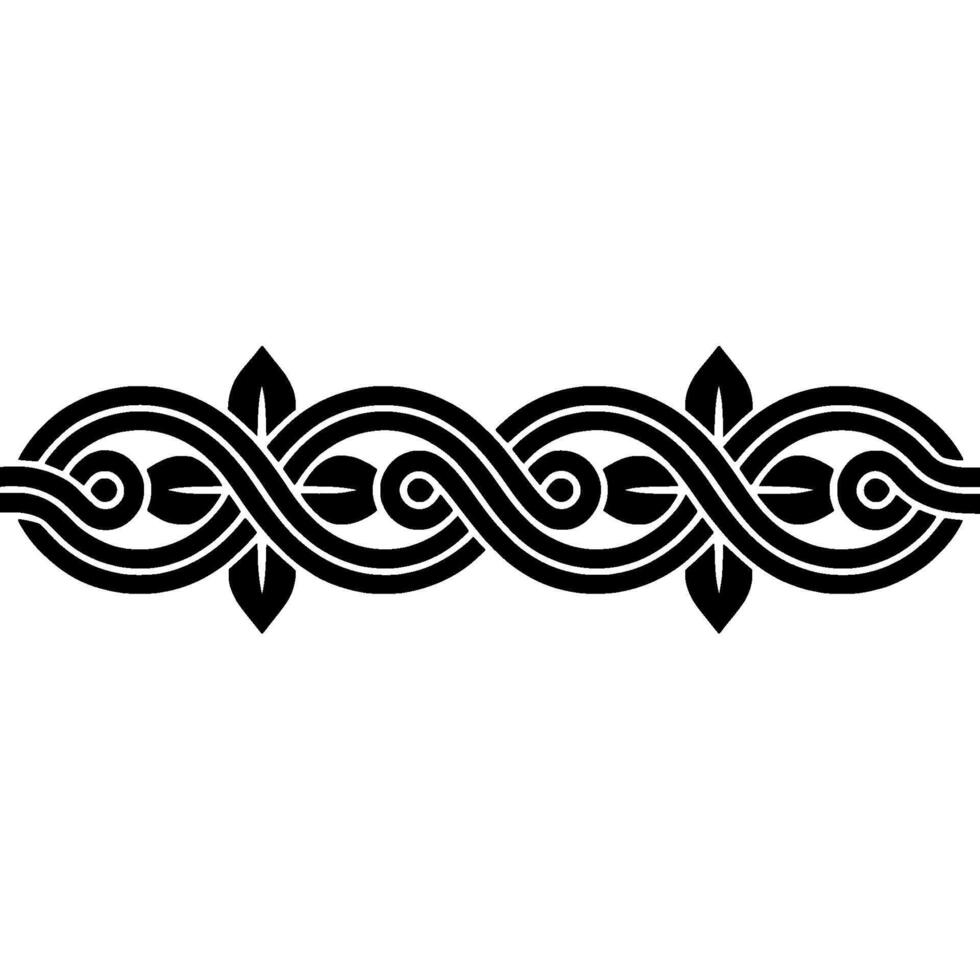 Intricate Celtic Border, Stylized Black Swirls vector