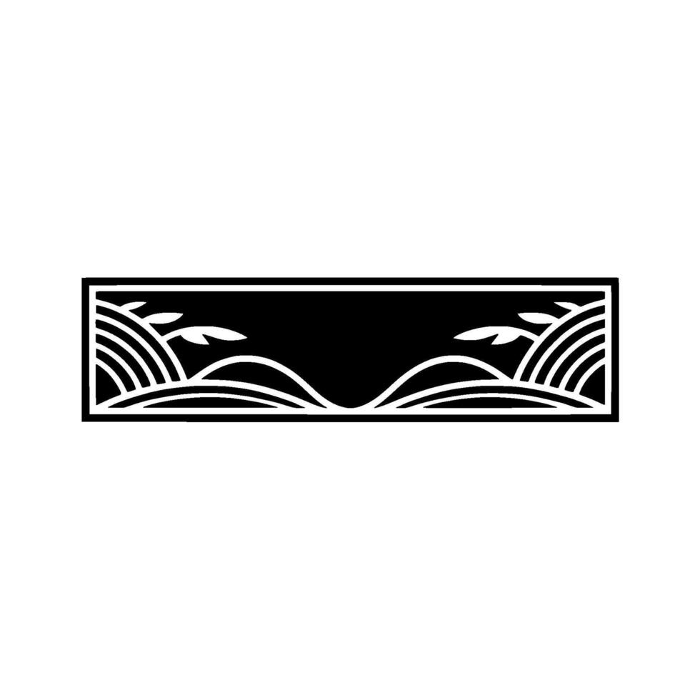 Geometric Wave Border, Minimalist Japanese vector