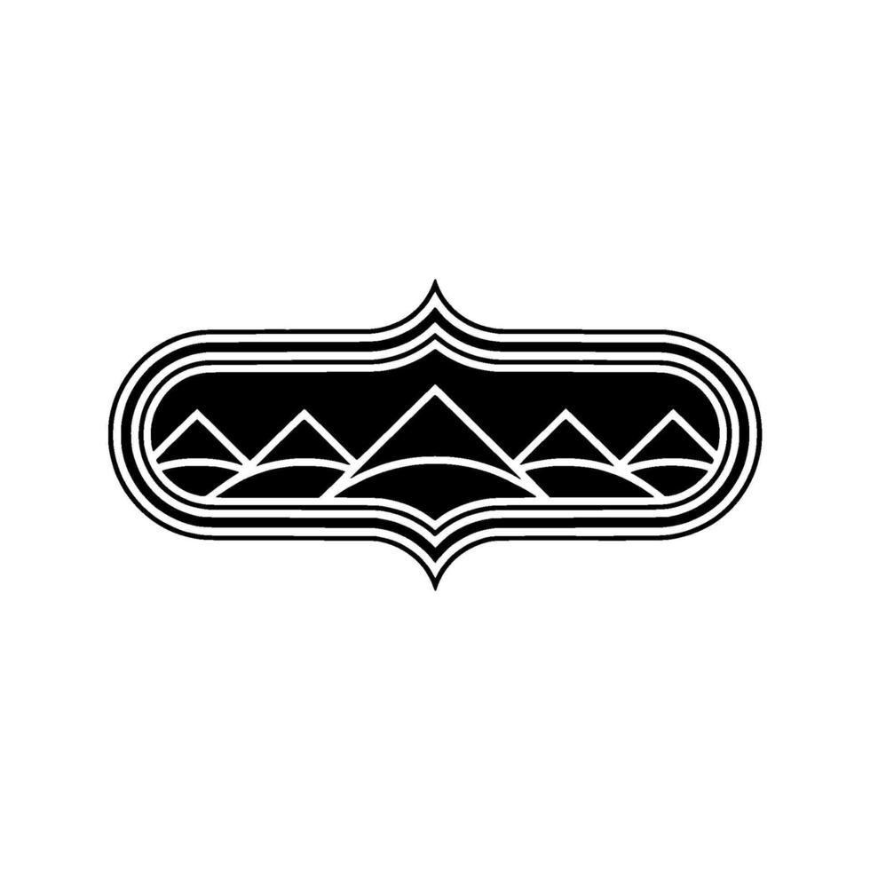 Geometric Mountain Emblem, Art Deco Style vector