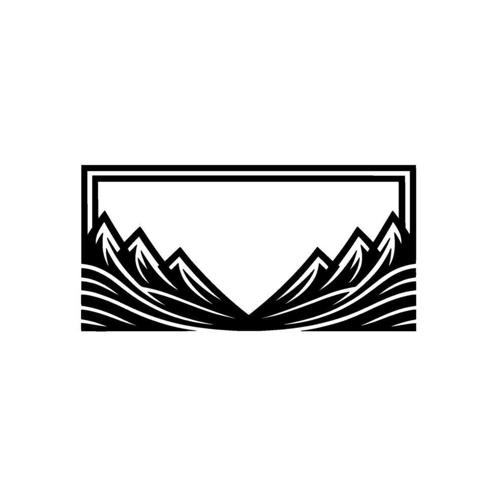 Geometric Mountainscape, Minimalist Emblem - Mountains vector