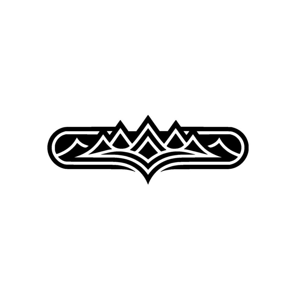 Stylized Mountain Crest Emblem, Minimalist, Geometric vector