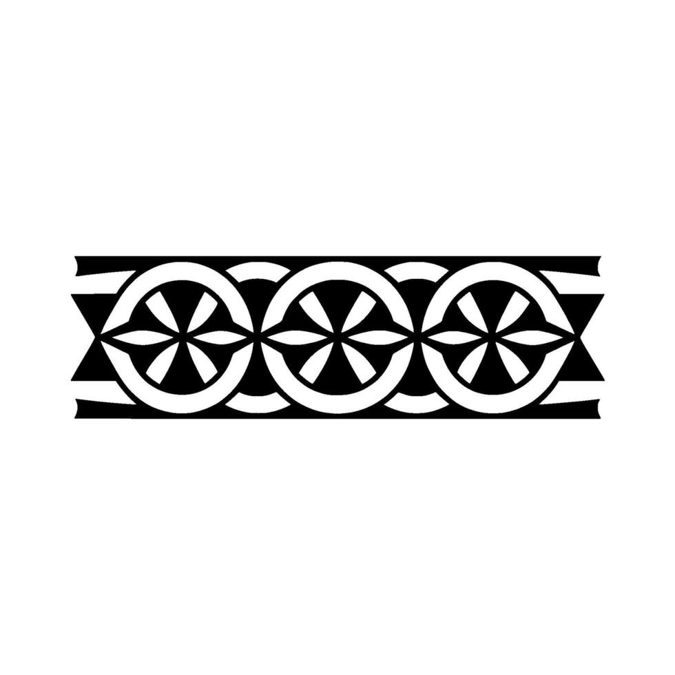 Geometric Border, Stylized Floral Pattern, Minimalist, Symmetrical vector