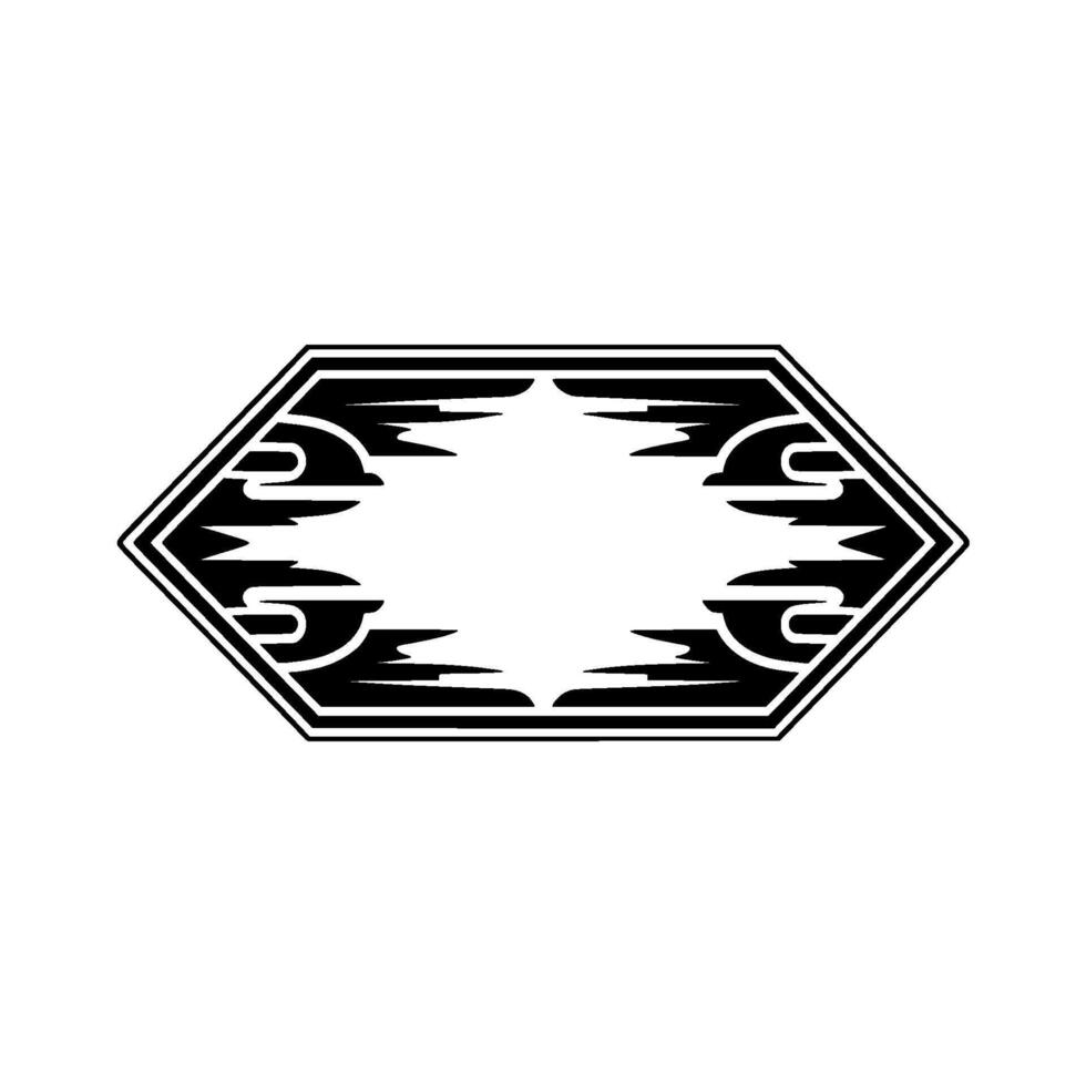 Geometric Hexagon Emblem, Retro Heatwave vector