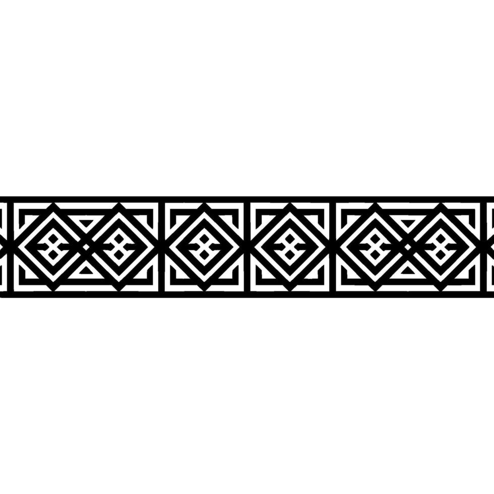Geometric Tribal Border, Black and White Pattern, Ornament vector