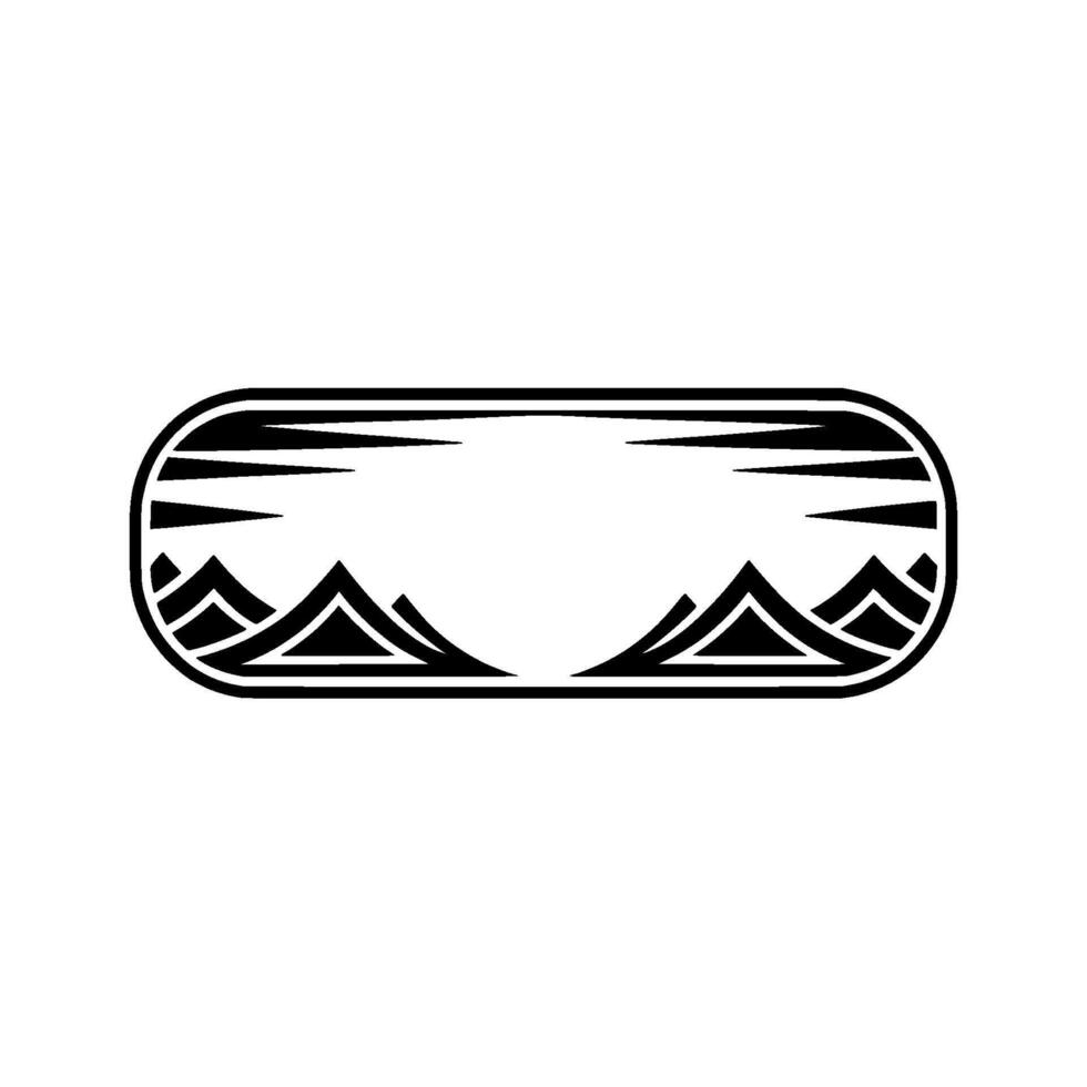 Geometric Mountainscape Emblem, Minimalist, Silhouette vector