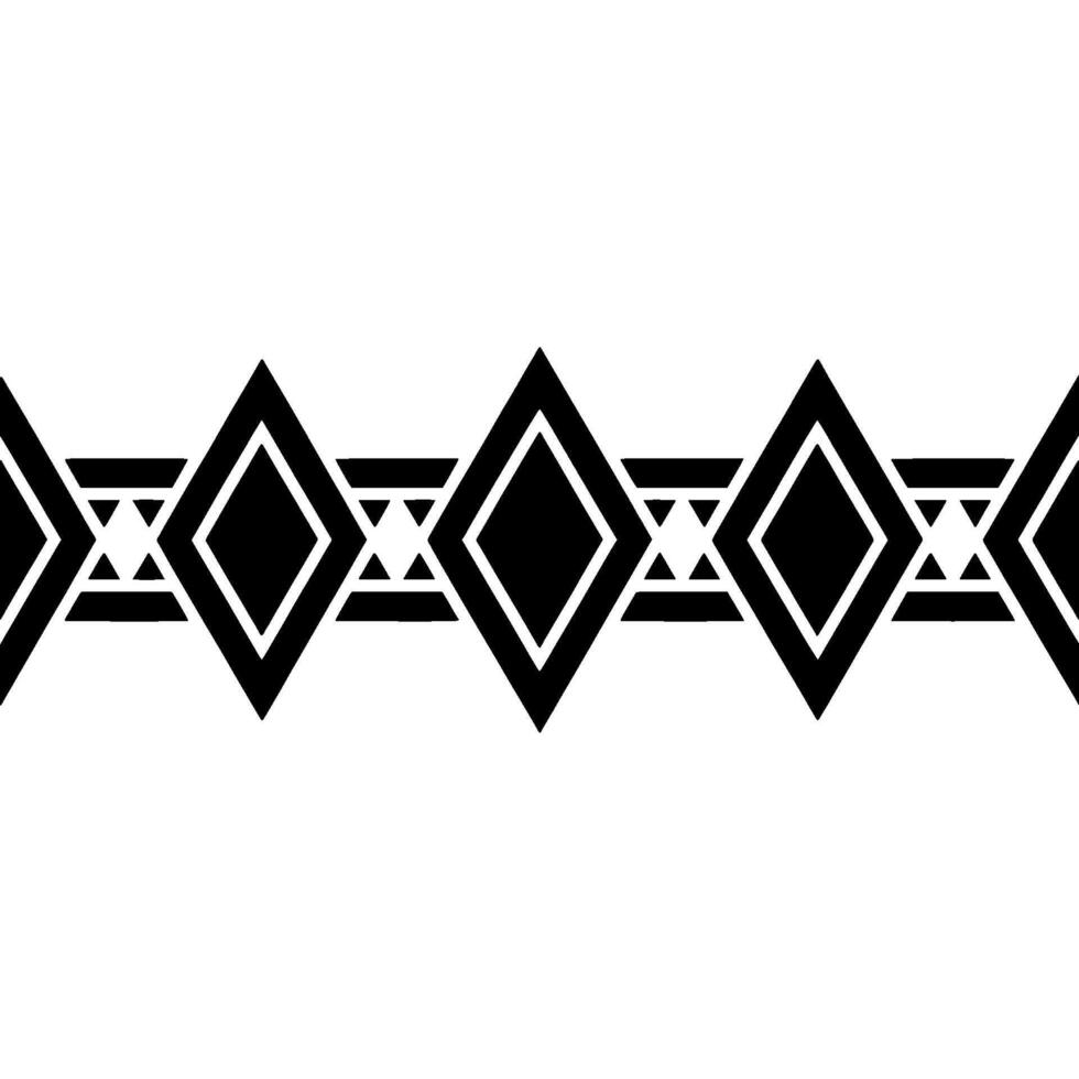 Geometric Border, Tribal Motif, Minimalist - Diamond vector