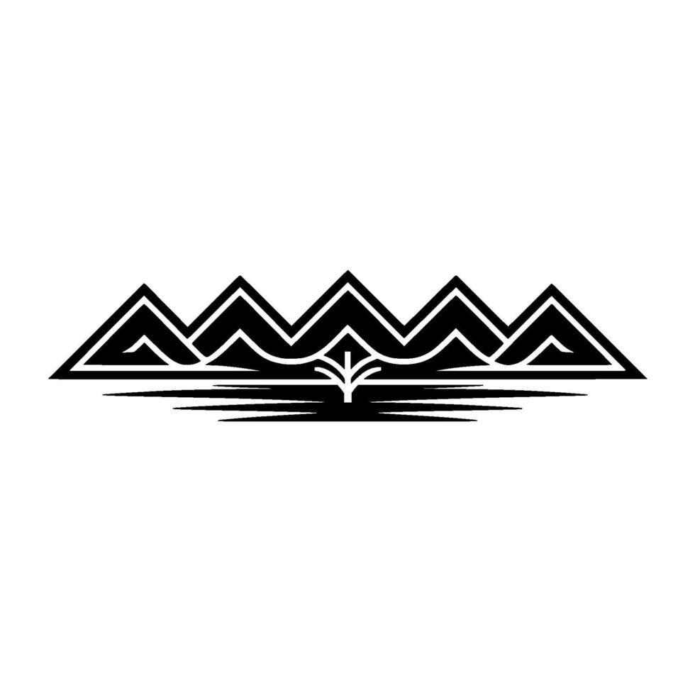 Geometric Mountainscape, Tranquil Horizon vector