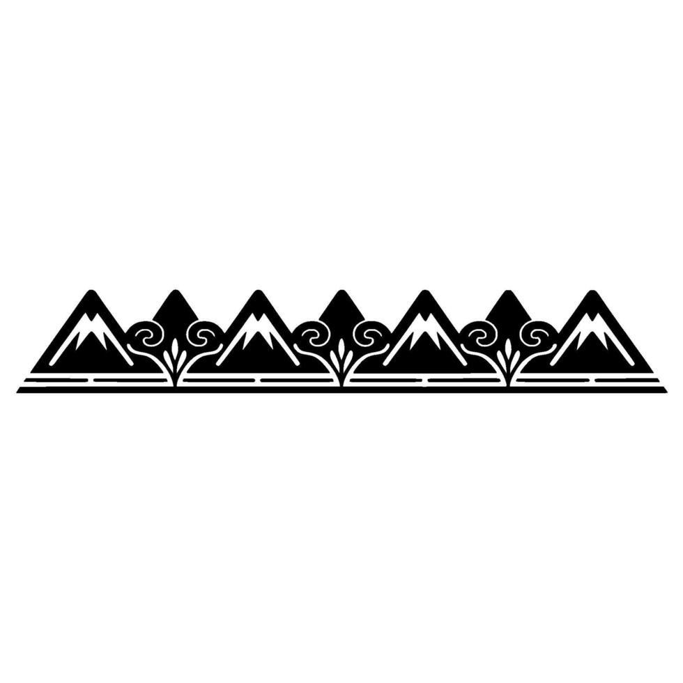 Art Deco Mountain Border Elegant Black White vector