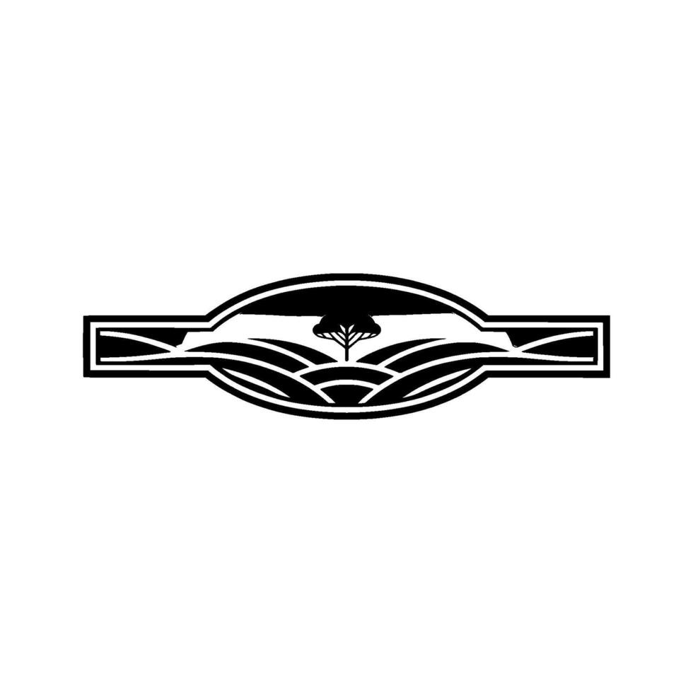 Minimalist Landscape Emblem, Serene Horizon, Corporate vector